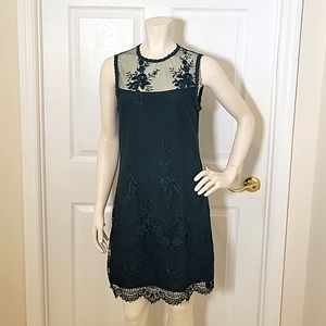 Nanette Lepore green dress with lace size 6